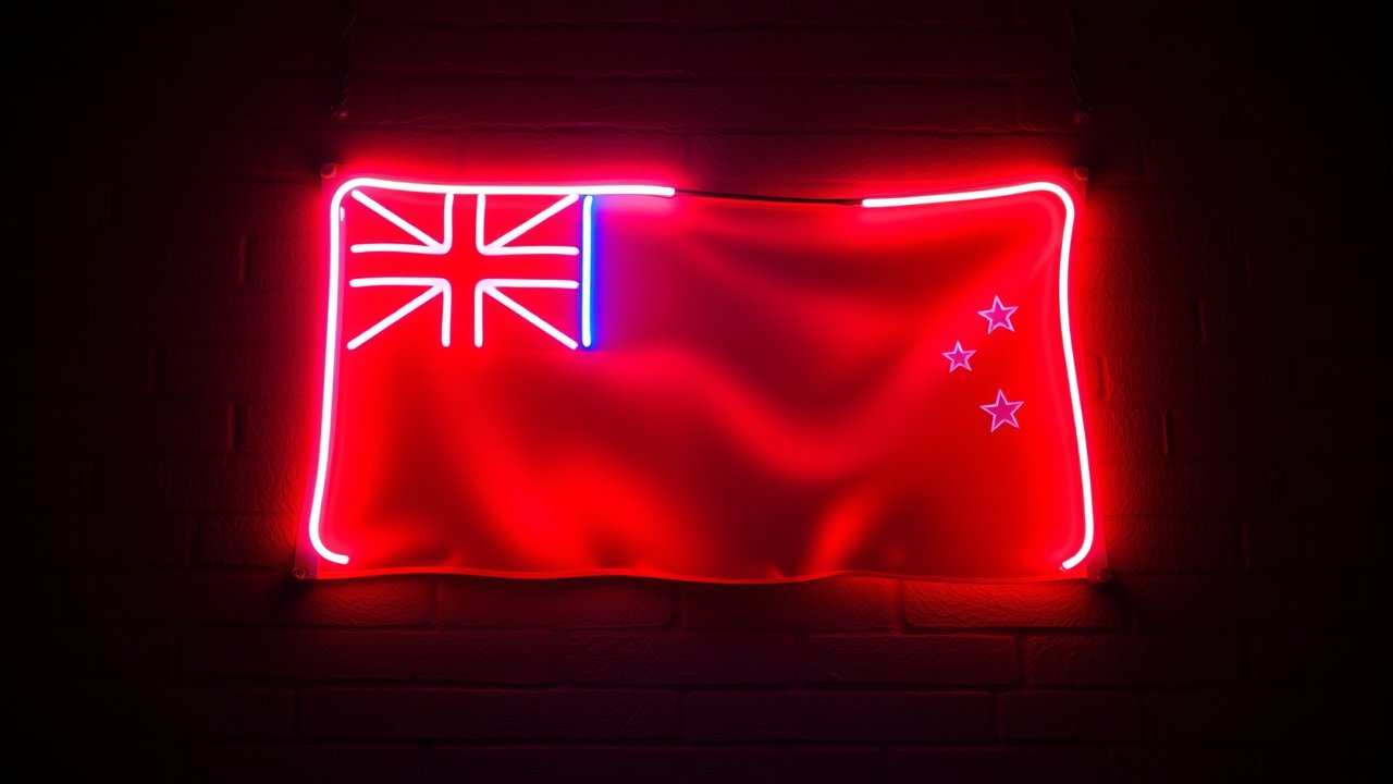 Flag of Samoa 🇼🇸 in neon sign style
