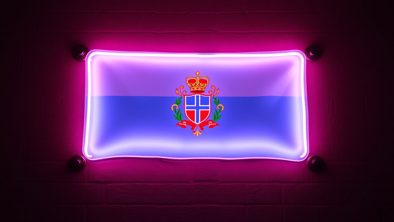 Flag of San Marino 🇸🇲 in neon sign style