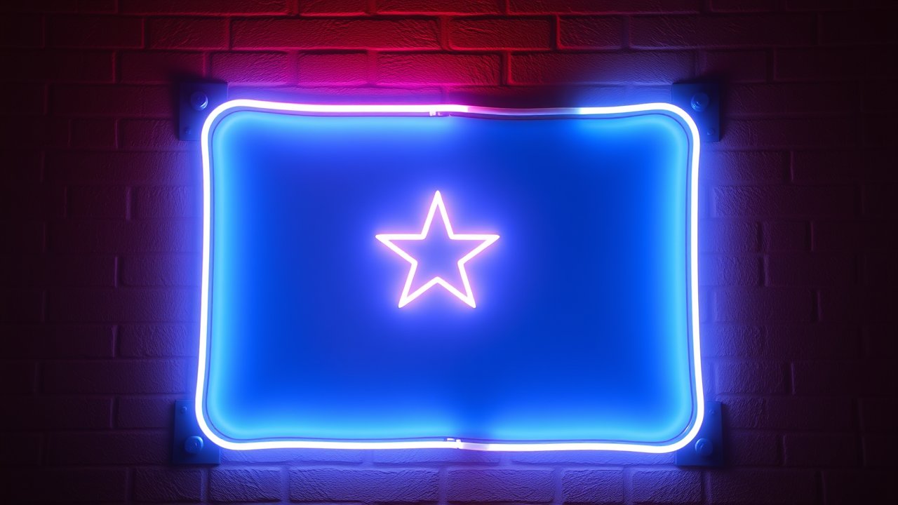 Flag of Somalia 🇸🇴 in neon sign style