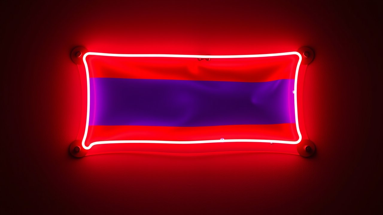 Flag of Thailand 🇹🇠in neon sign style