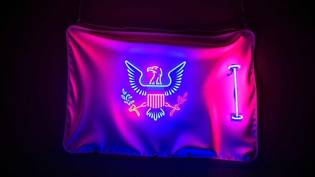 Flag of U.S. Virgin Islands 🇻🇮 in neon sign style