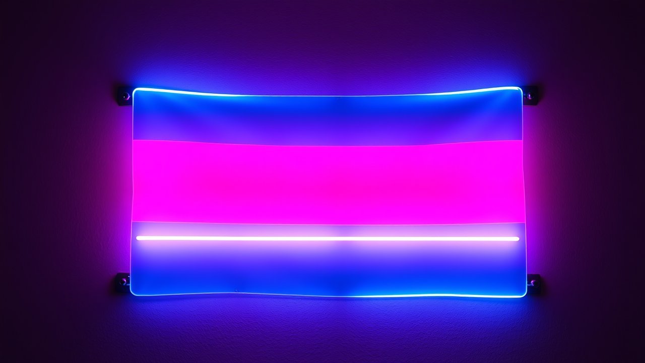 Flag of Transgender (trans) 🏳️‍⚧️ in neon sign style