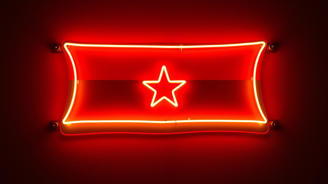 Flag of Burkina Faso 🇧🇫 in neon sign style