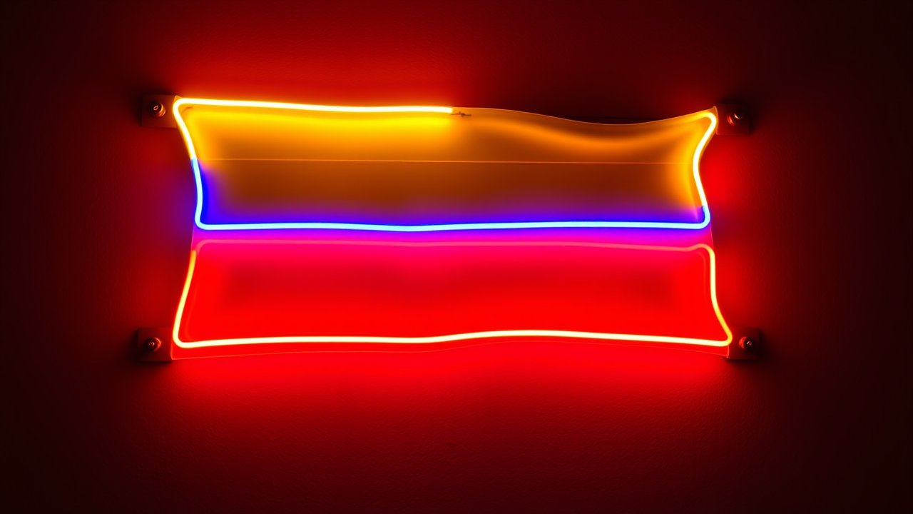 Flag of Colombia 🇨🇴 in neon sign style