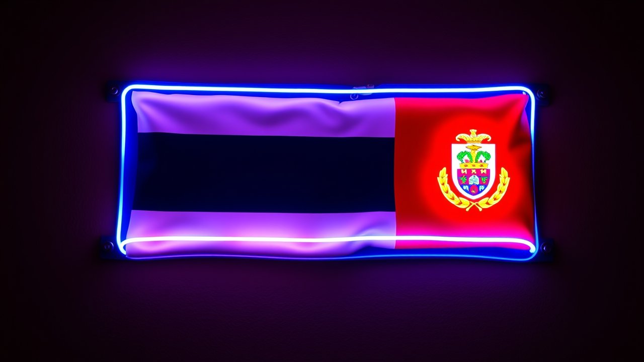 Flag of Costa Rica 🇨🇷 in neon sign style