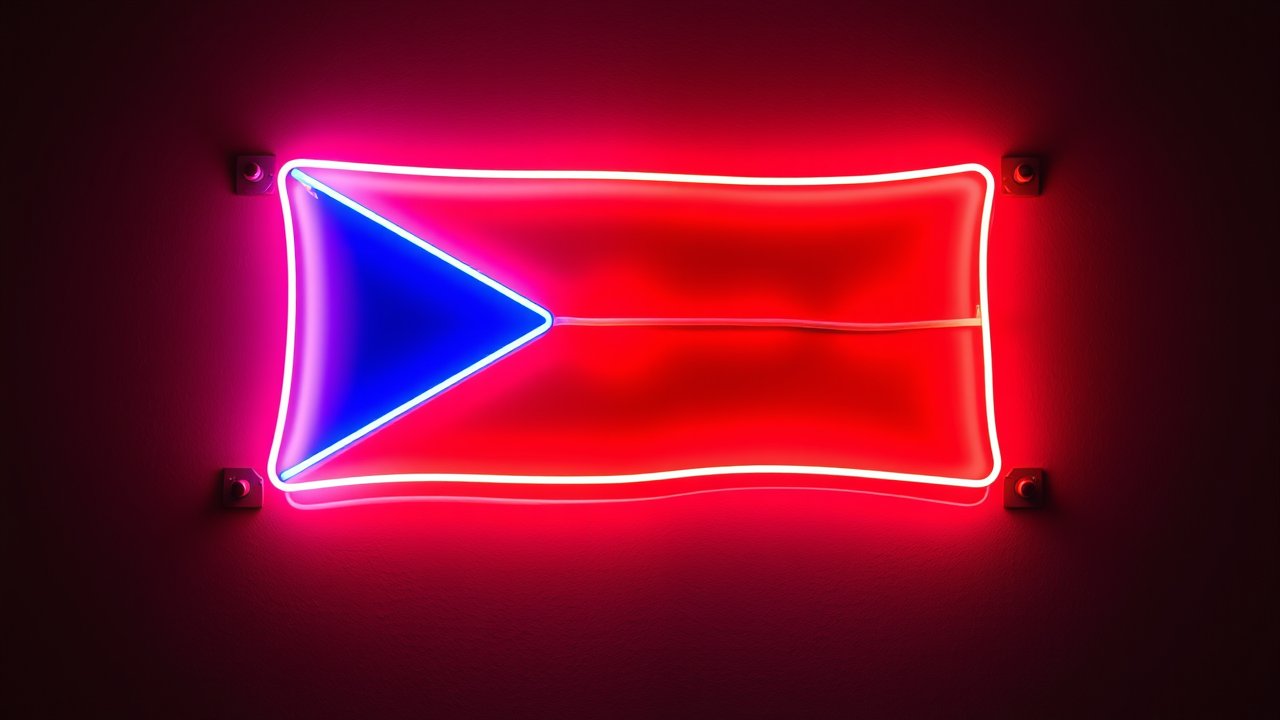 Flag of Czech Republic 🇨🇿 in neon sign style