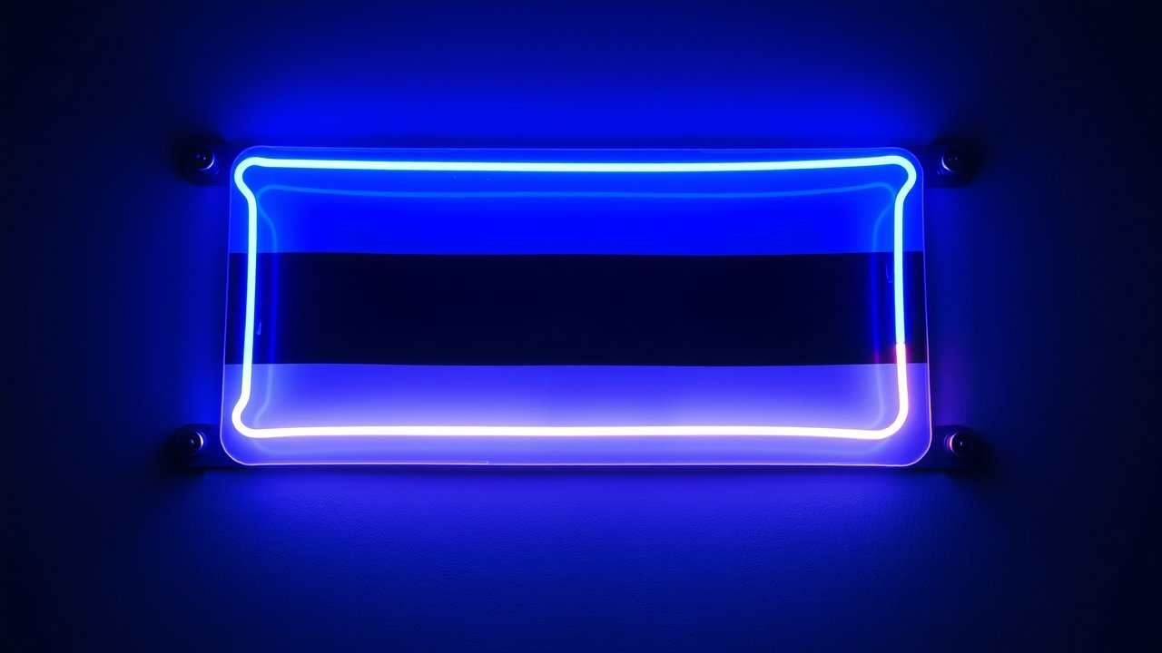 Flag of Estonia 🇪🇪 in neon sign style
