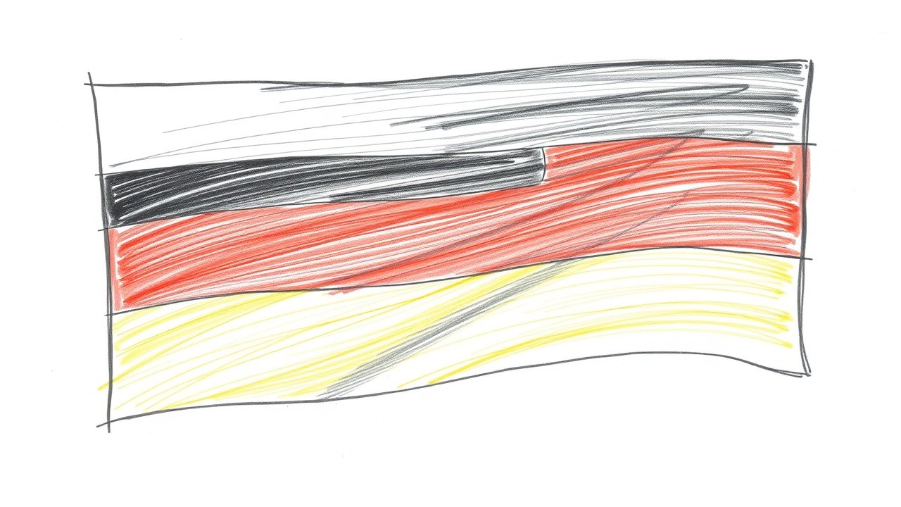 Flag of Germany 🇩🇪 in pencil sketch style