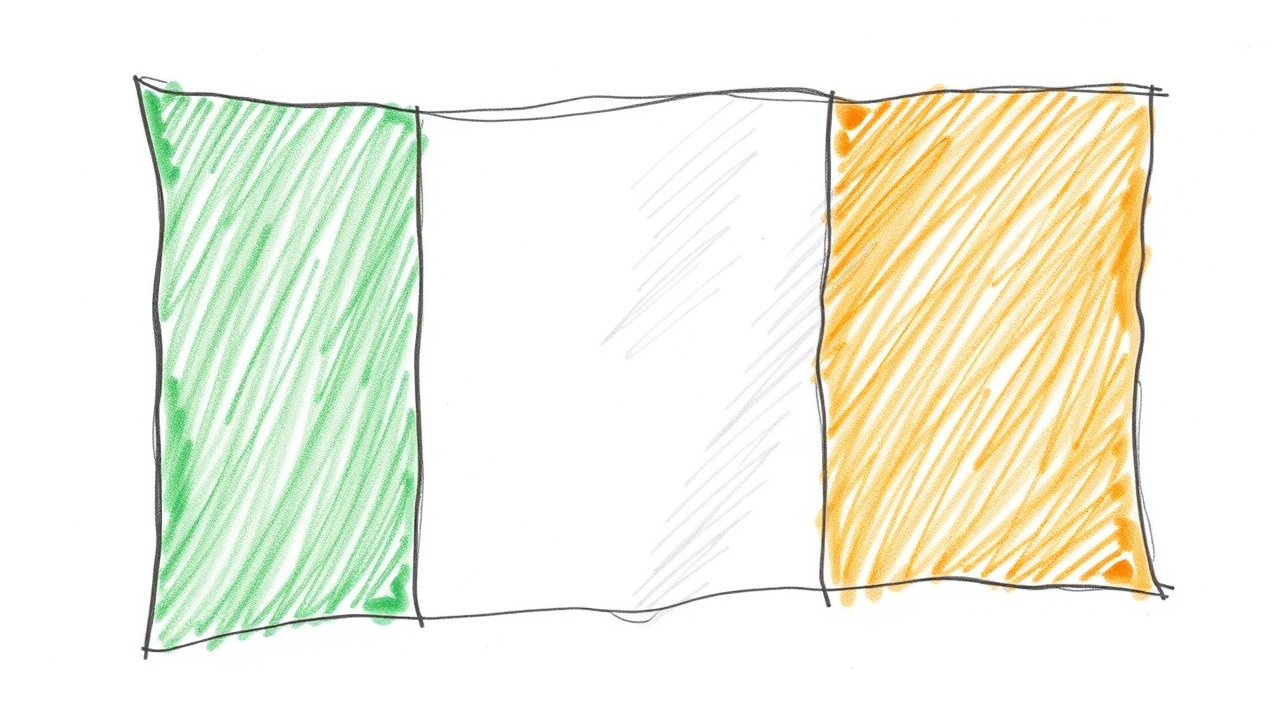 Flag of Ireland 🇮🇪 in pencil sketch style