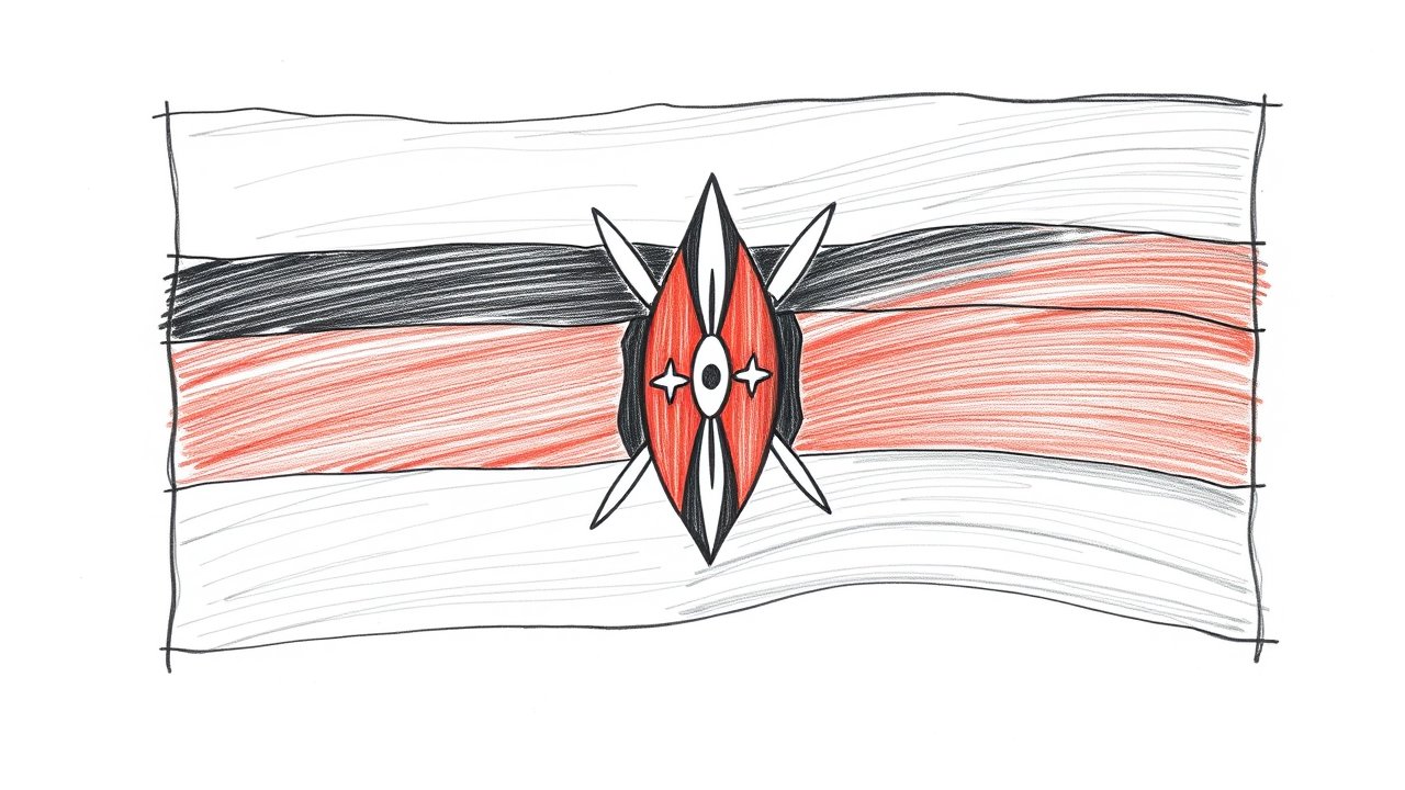 Flag of Kenya 🇰🇪 in pencil sketch style
