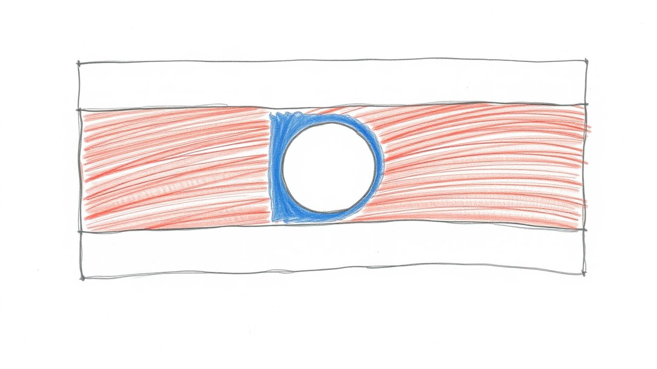 Flag of Laos 🇱🇦 in pencil sketch style