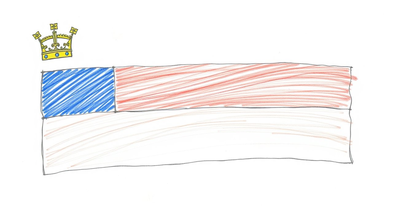 Flag of Liechtenstein 🇱🇮 in pencil sketch style