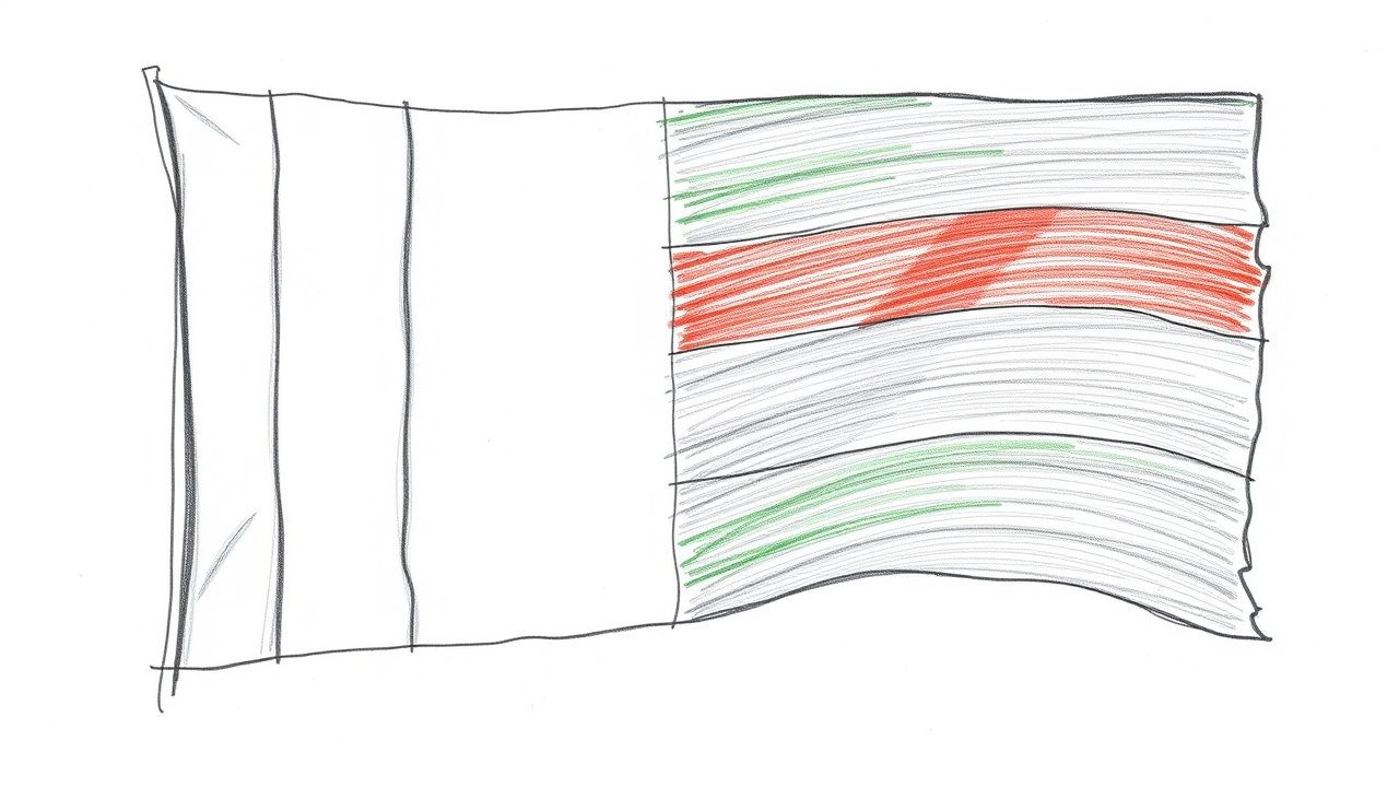 Flag of Madagascar 🇲🇬 in pencil sketch style