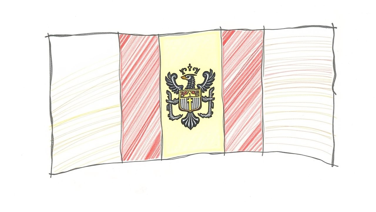 Flag of Moldova 🇲🇩 in pencil sketch style