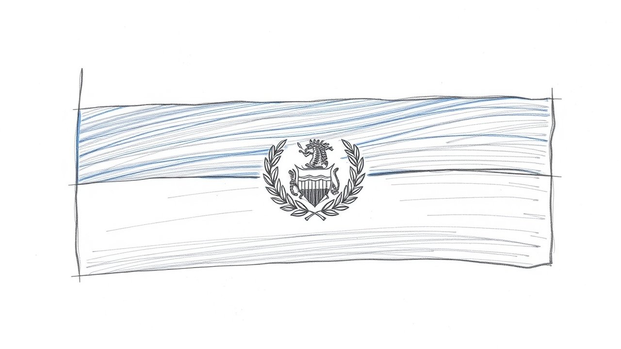 Flag of Nicaragua 🇳🇮 in pencil sketch style