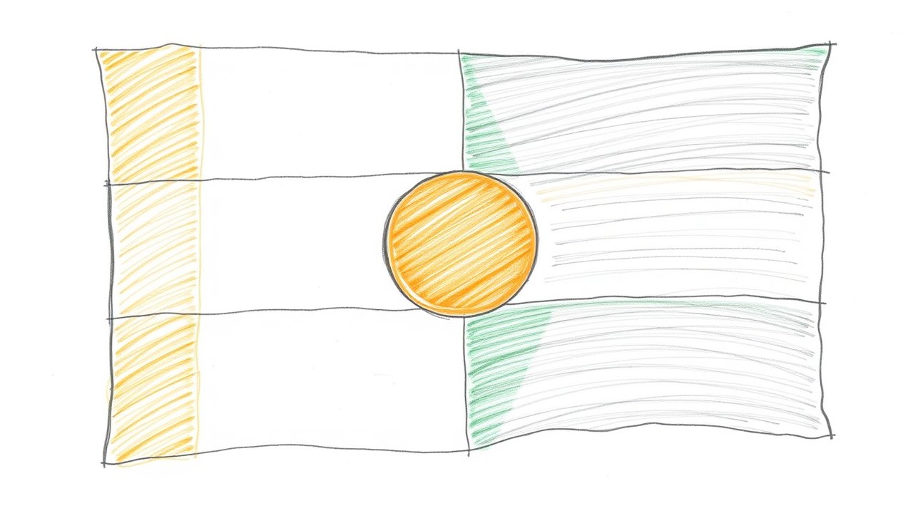 Flag of Niger 🇳🇪 in pencil sketch style