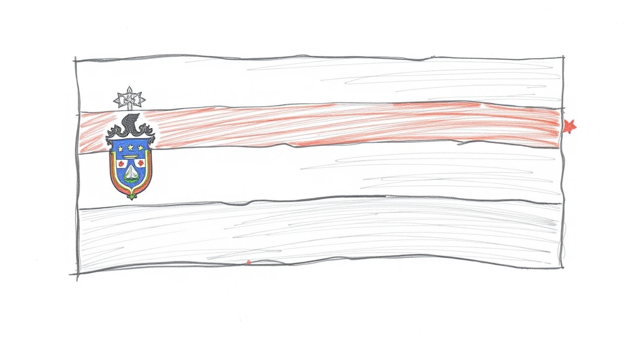 Flag of Paraguay 🇵🇾 in pencil sketch style