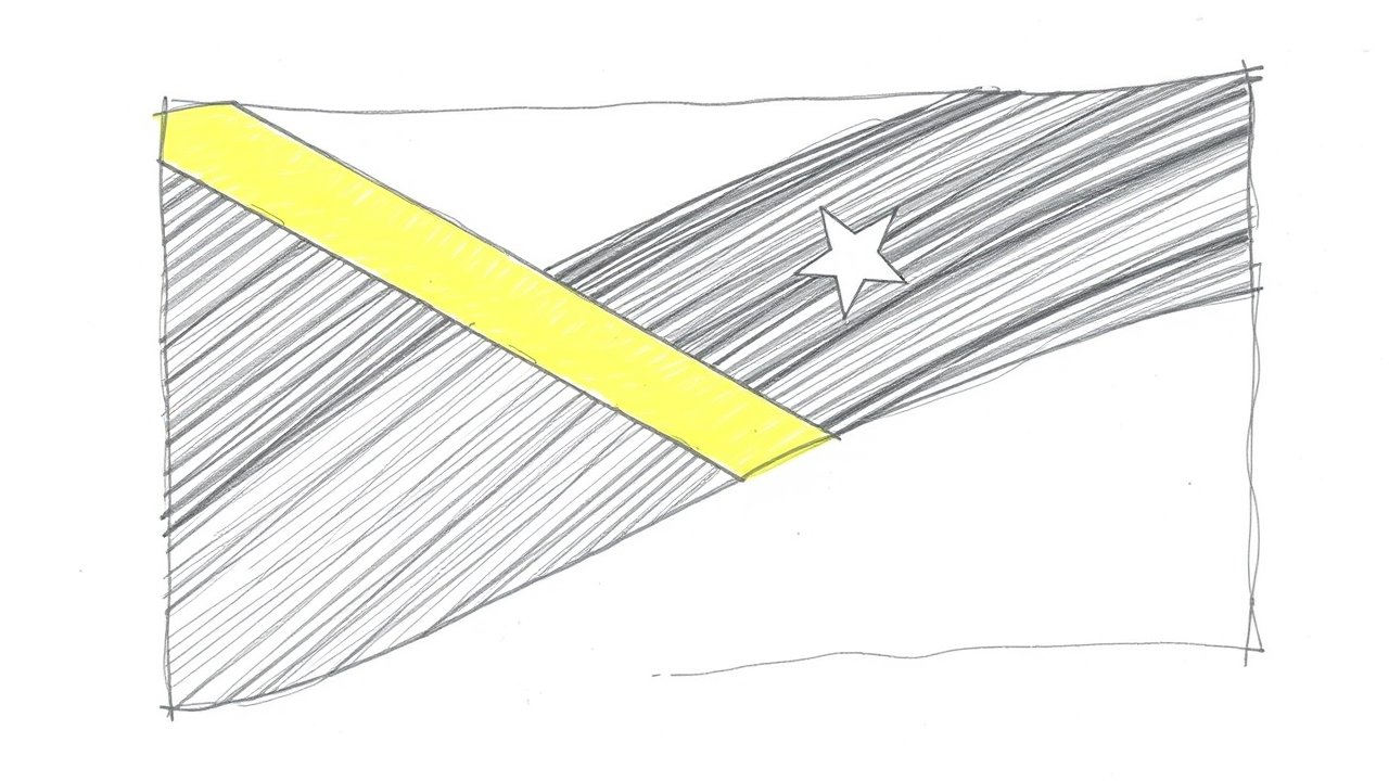 Flag of Saint Kitts and Nevis 🇰🇳 in pencil sketch style