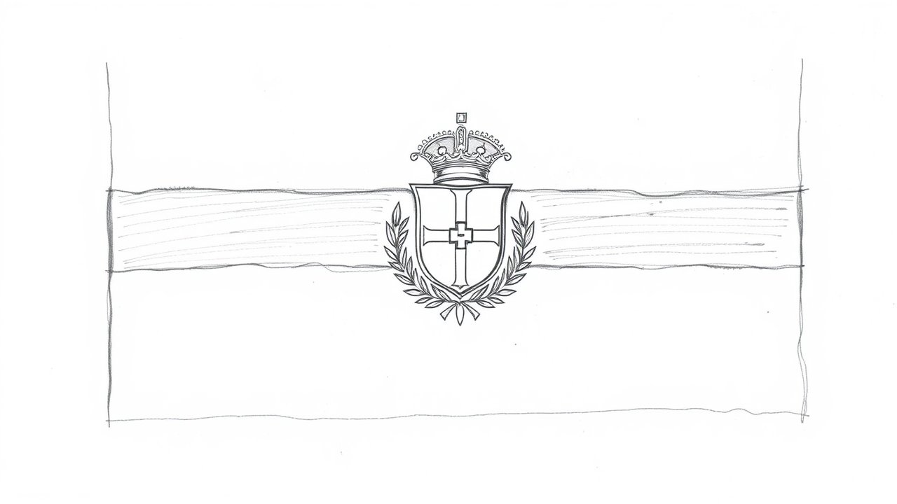 Flag of San Marino 🇸🇲 in pencil sketch style