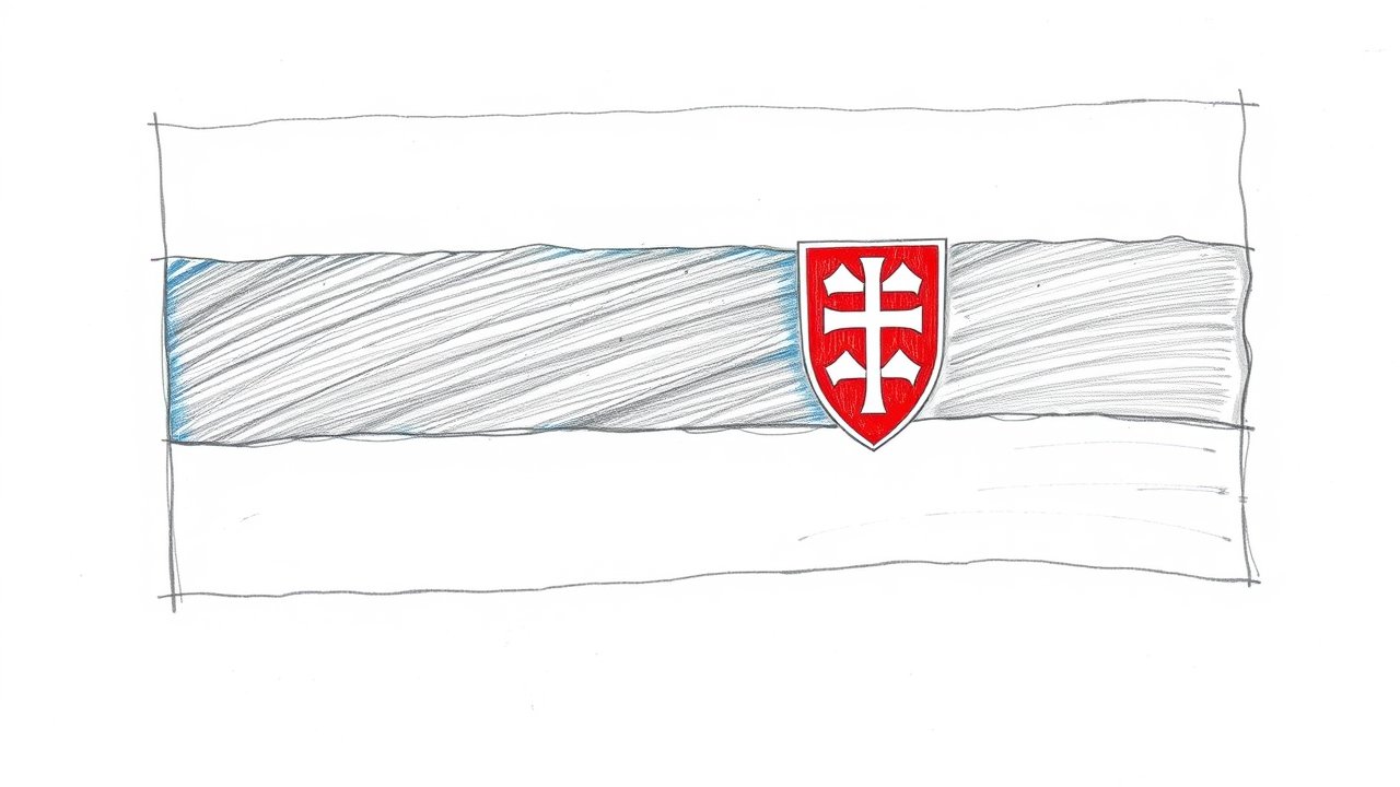 Flag of Slovakia 🇸🇰 in pencil sketch style