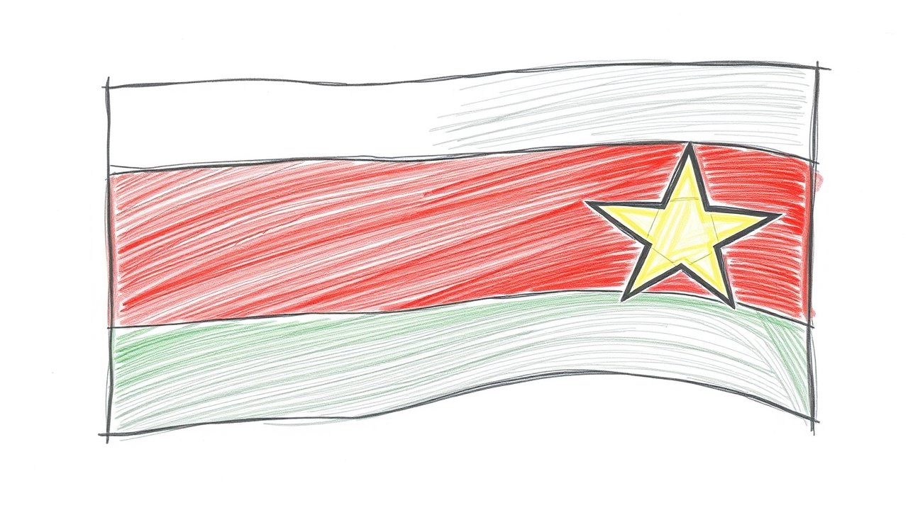 Flag of South Sudan 🇸🇸 in pencil sketch style