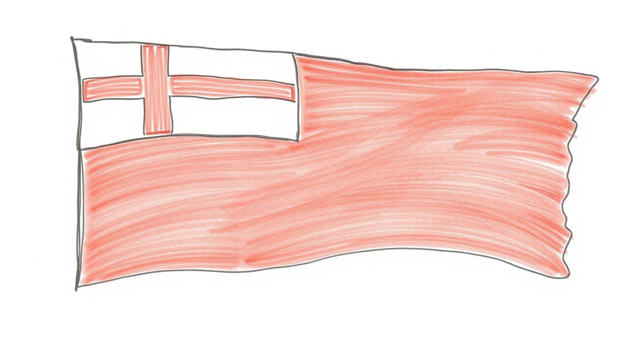 Flag of Tonga 🇹🇴 in pencil sketch style