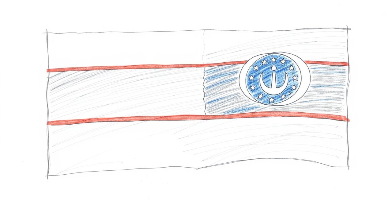 Flag of Uzbekistan πΊπΏ in pencil sketch style