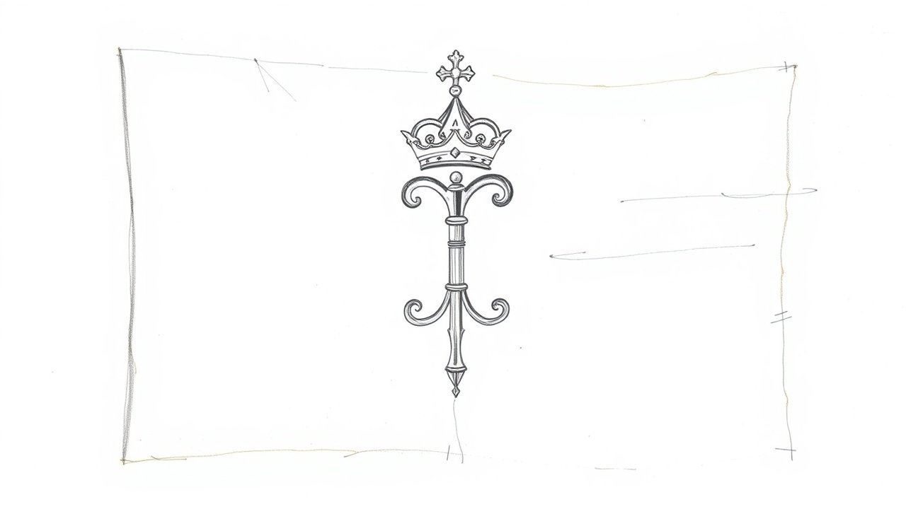 Flag of Vatican City 🇻🇦 in pencil sketch style