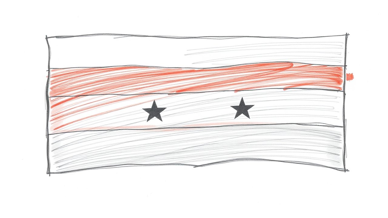 Flag of Yemen 🇾🇪 in pencil sketch style