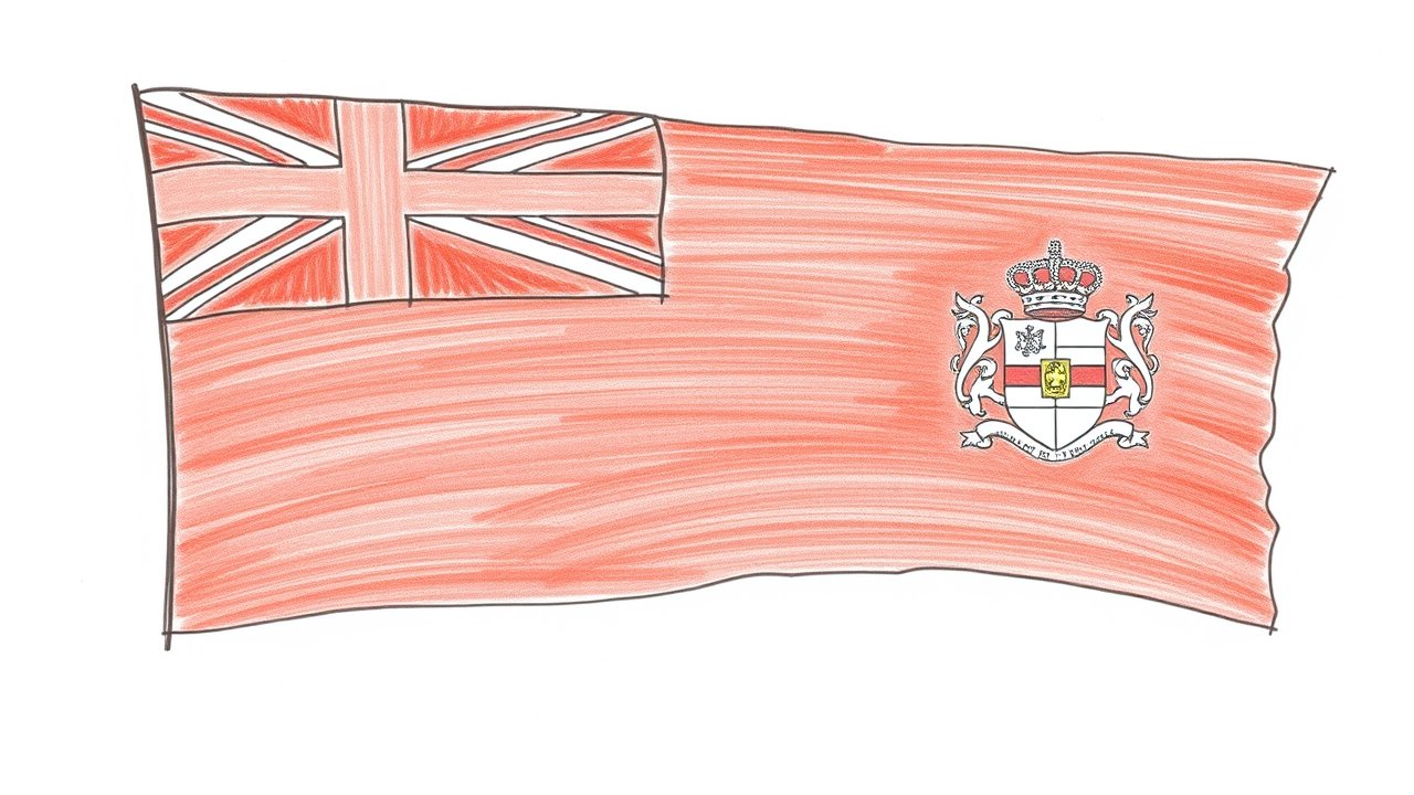 Flag of Bermuda 🇧🇲 in pencil sketch style