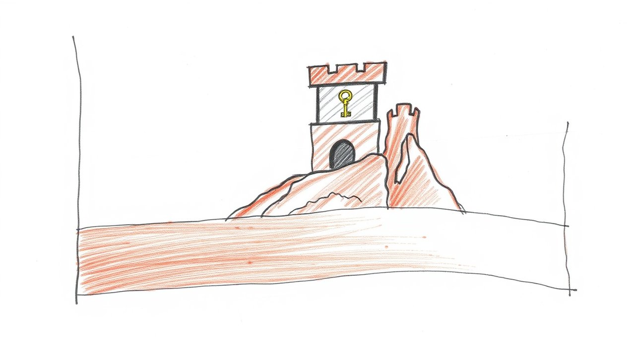 Flag of Gibraltar 🇬🇮 in pencil sketch style