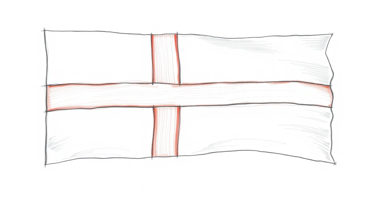 Flag of Greenland 🇬🇱 in pencil sketch style