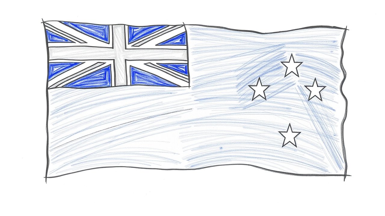 Flag of Australia 🇦🇺 in pencil sketch style