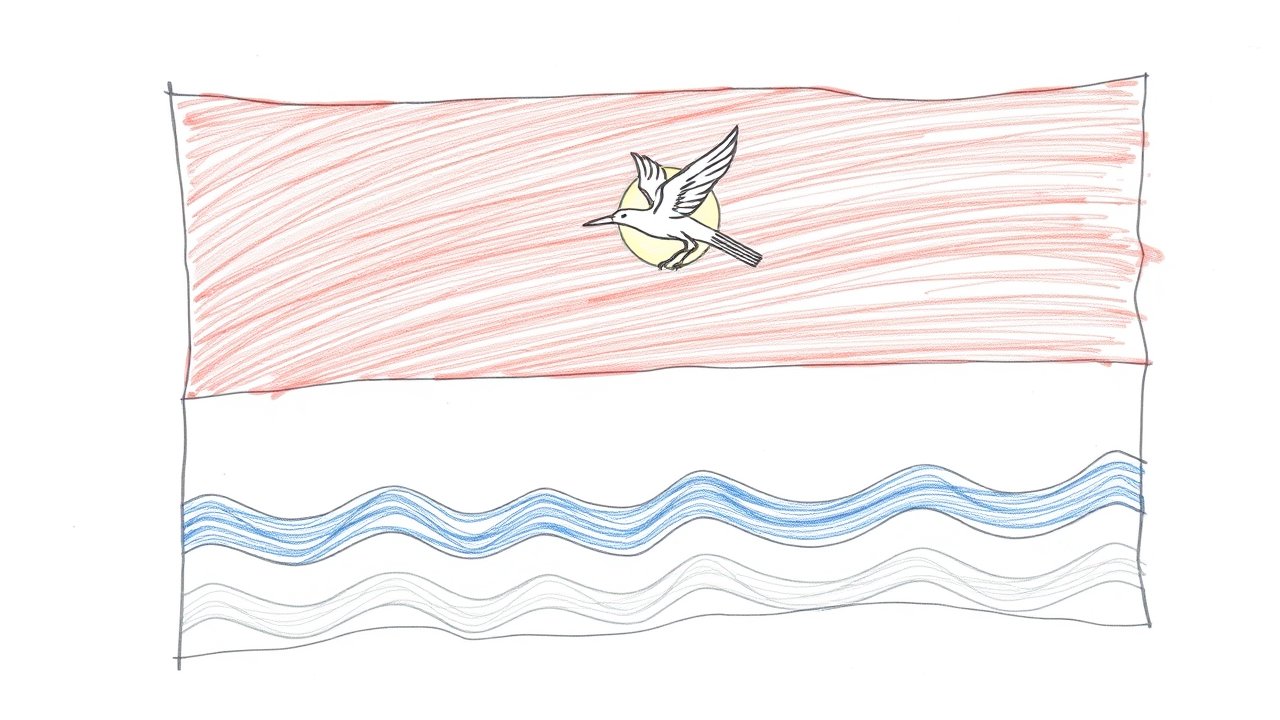 Flag of Kiribati 🇰🇮 in pencil sketch style