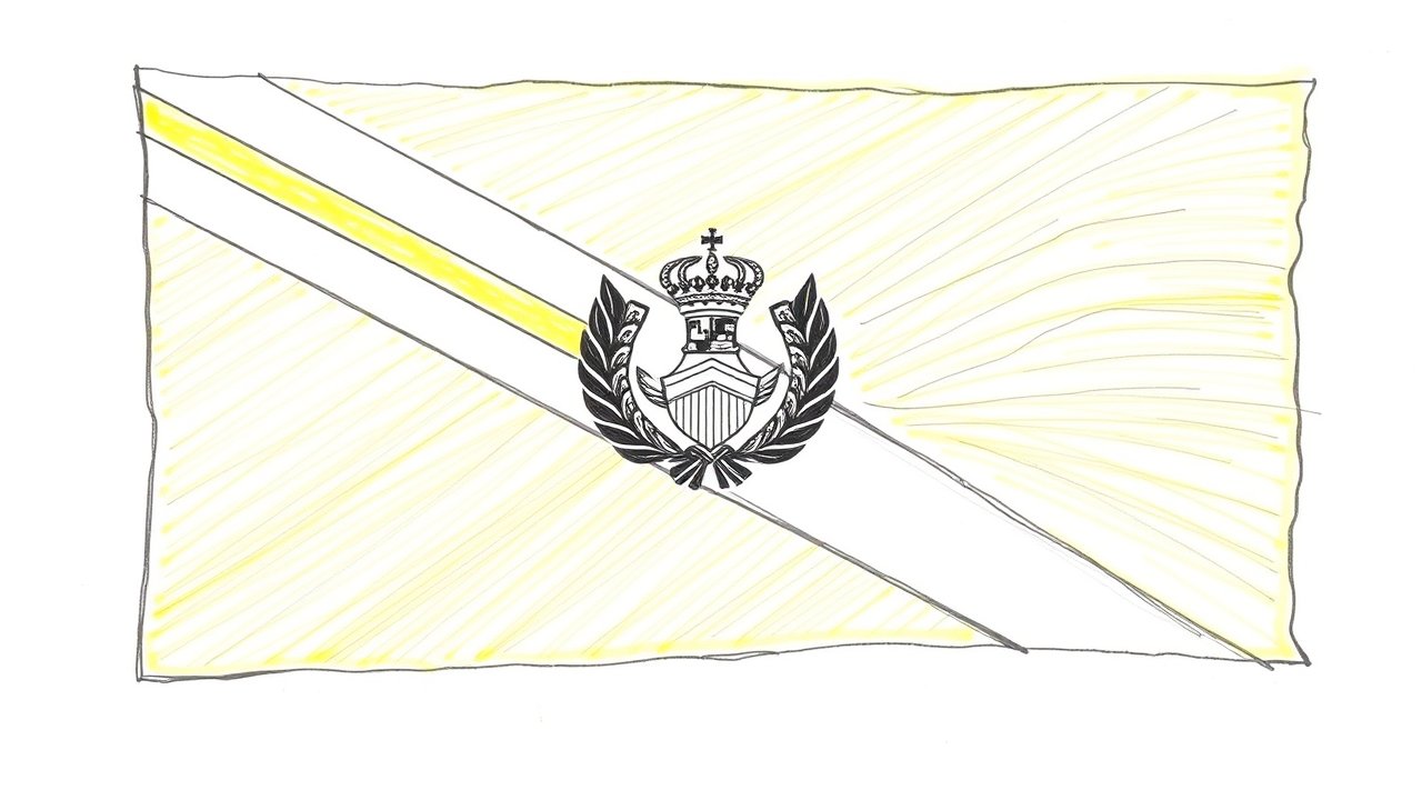 Flag of Brunei 🇧🇳 in pencil sketch style