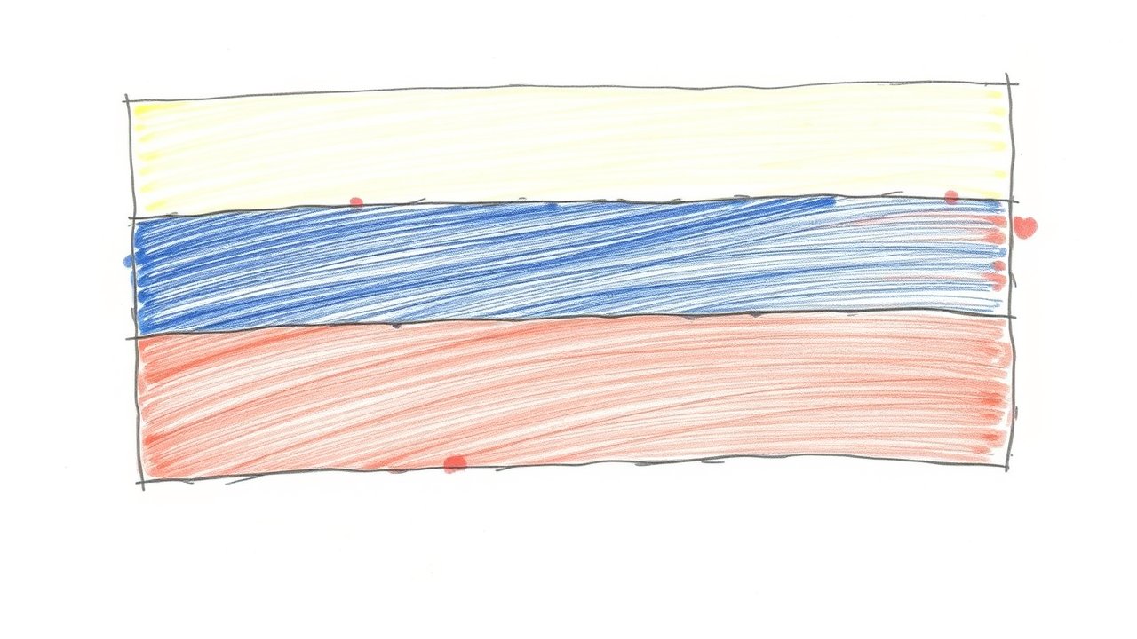 Flag of Colombia 🇨🇴 in pencil sketch style