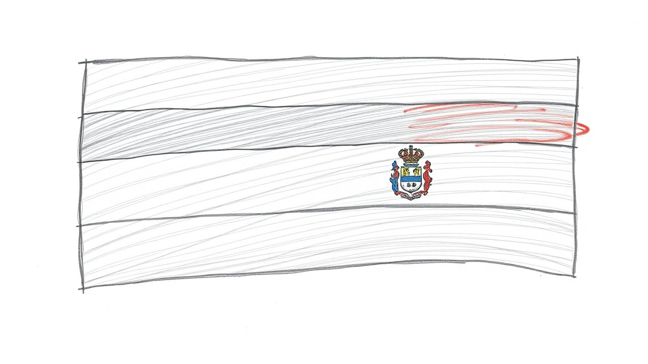 Flag of Costa Rica 🇨🇷 in pencil sketch style