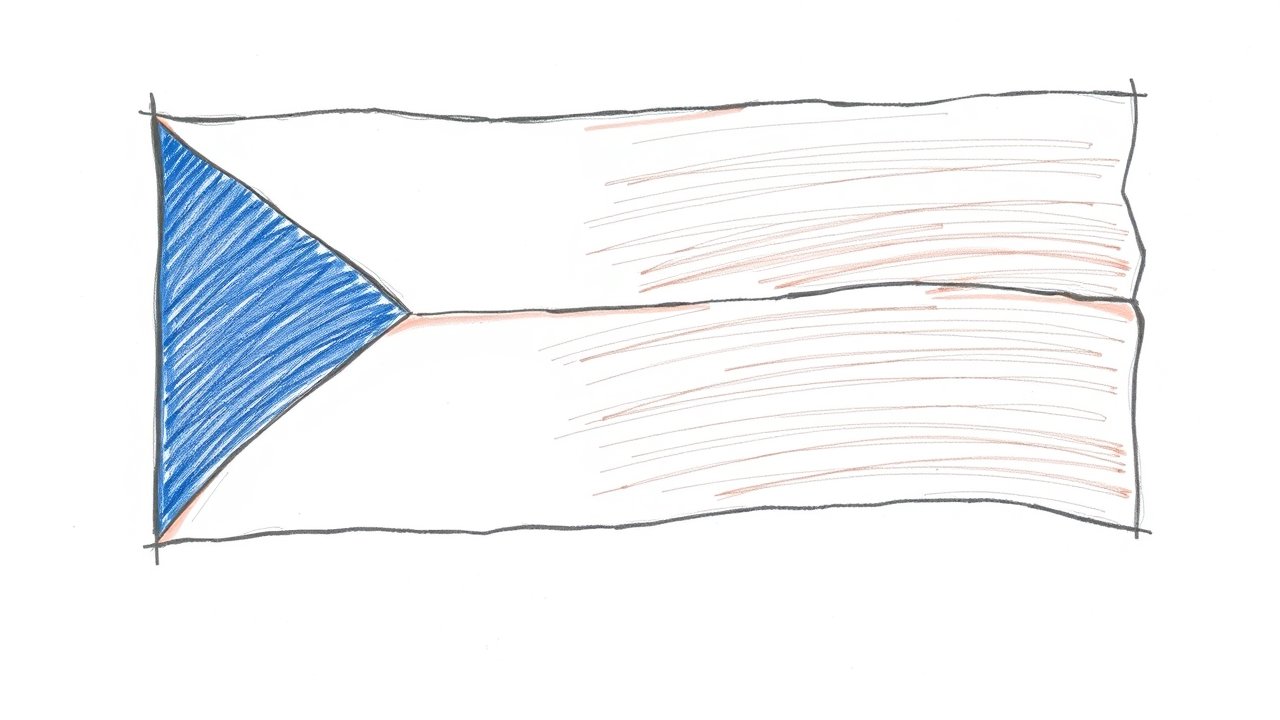 Flag of Czech Republic 🇨🇿 in pencil sketch style