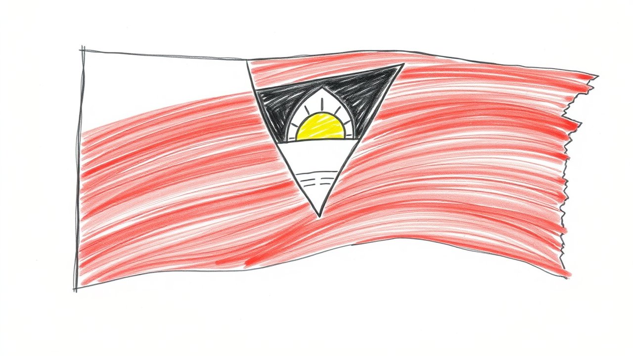 Flag of Antigua and Barbuda 🇦🇬 in pencil sketch style