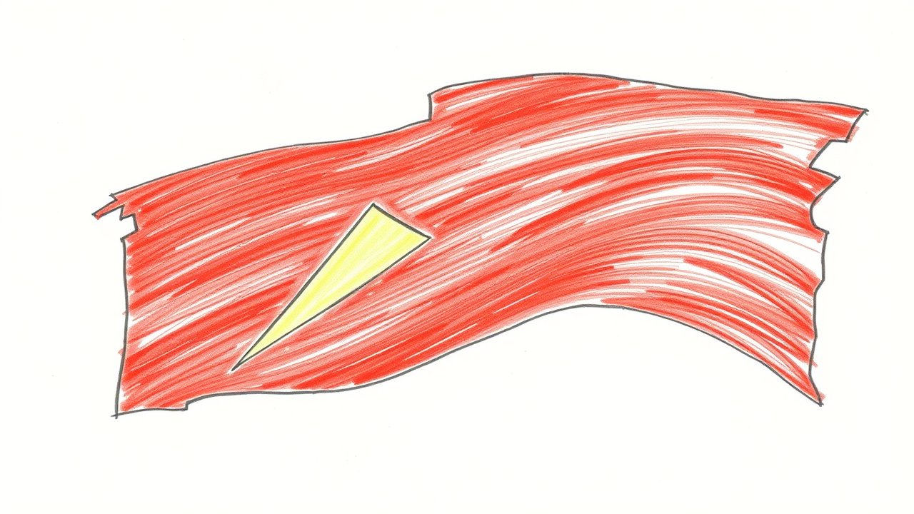 Flag of Timor Leste 🇹🇱 in pencil sketch style