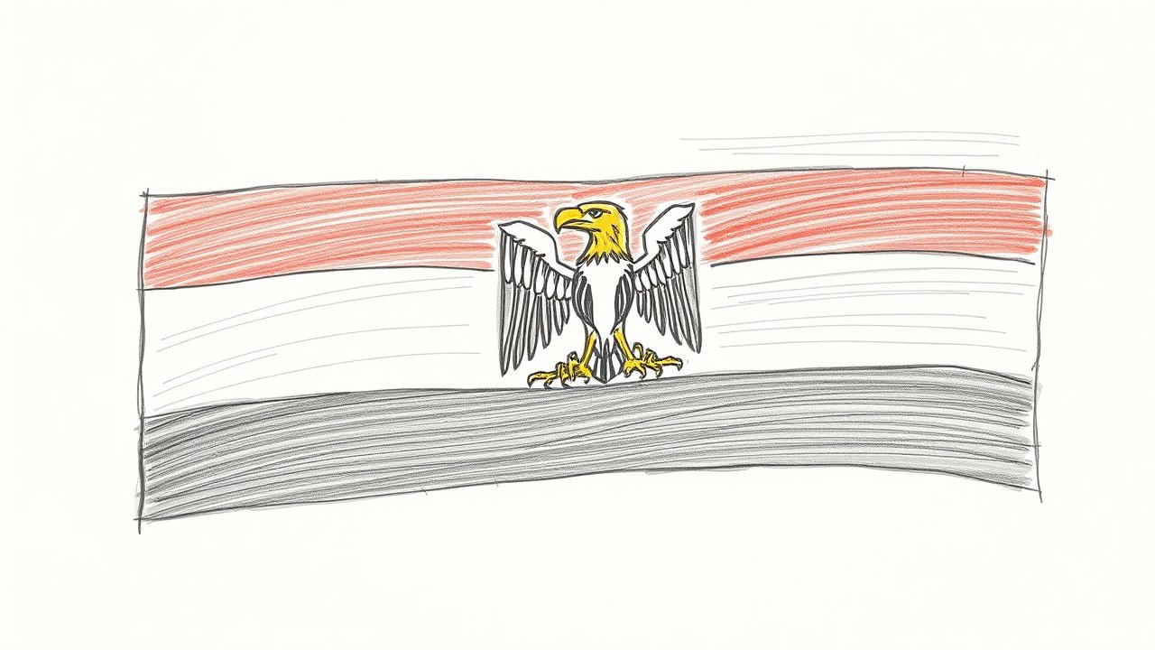 Flag of Egypt 🇪🇬 in pencil sketch style