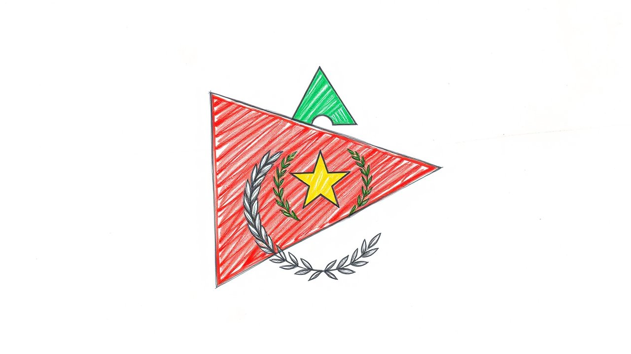 Flag of Eritrea 🇪🇷 in pencil sketch style