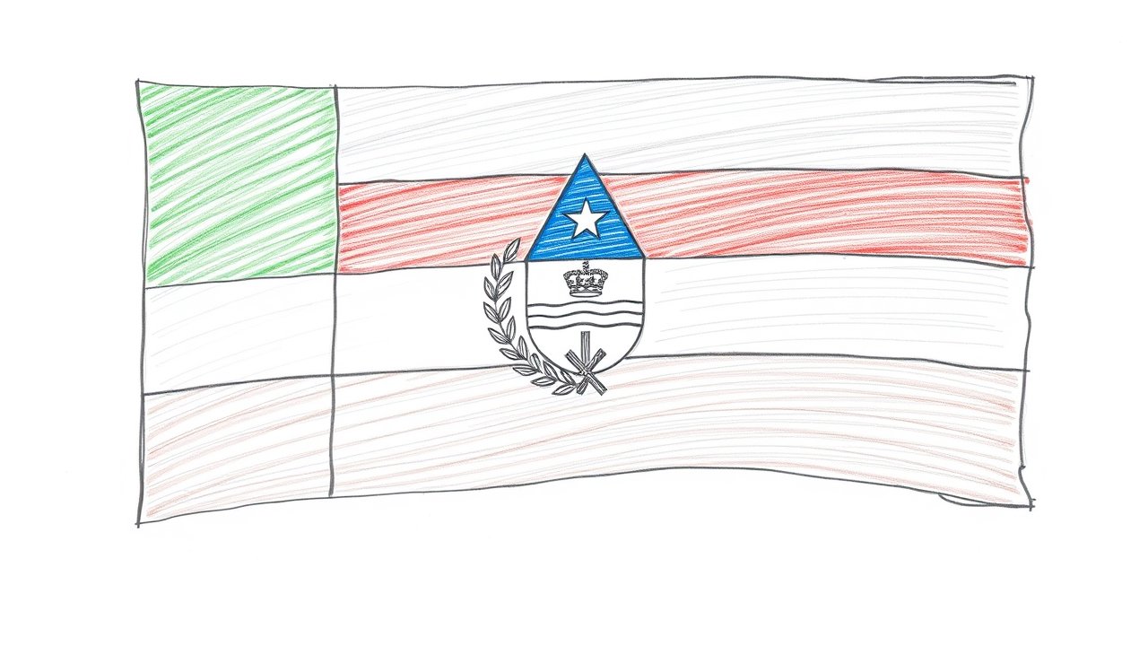 Flag of Equatorial Guinea 🇬🇶 in pencil sketch style