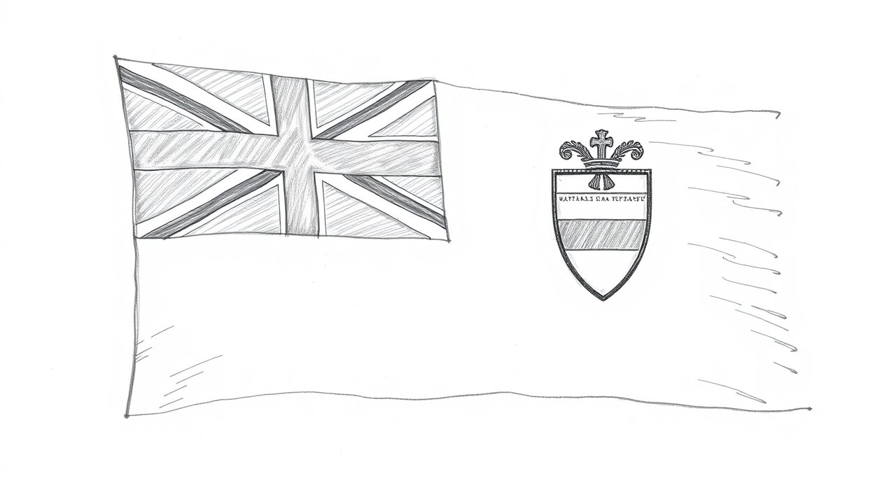 Flag of Fiji 🇫🇯 in pencil sketch style