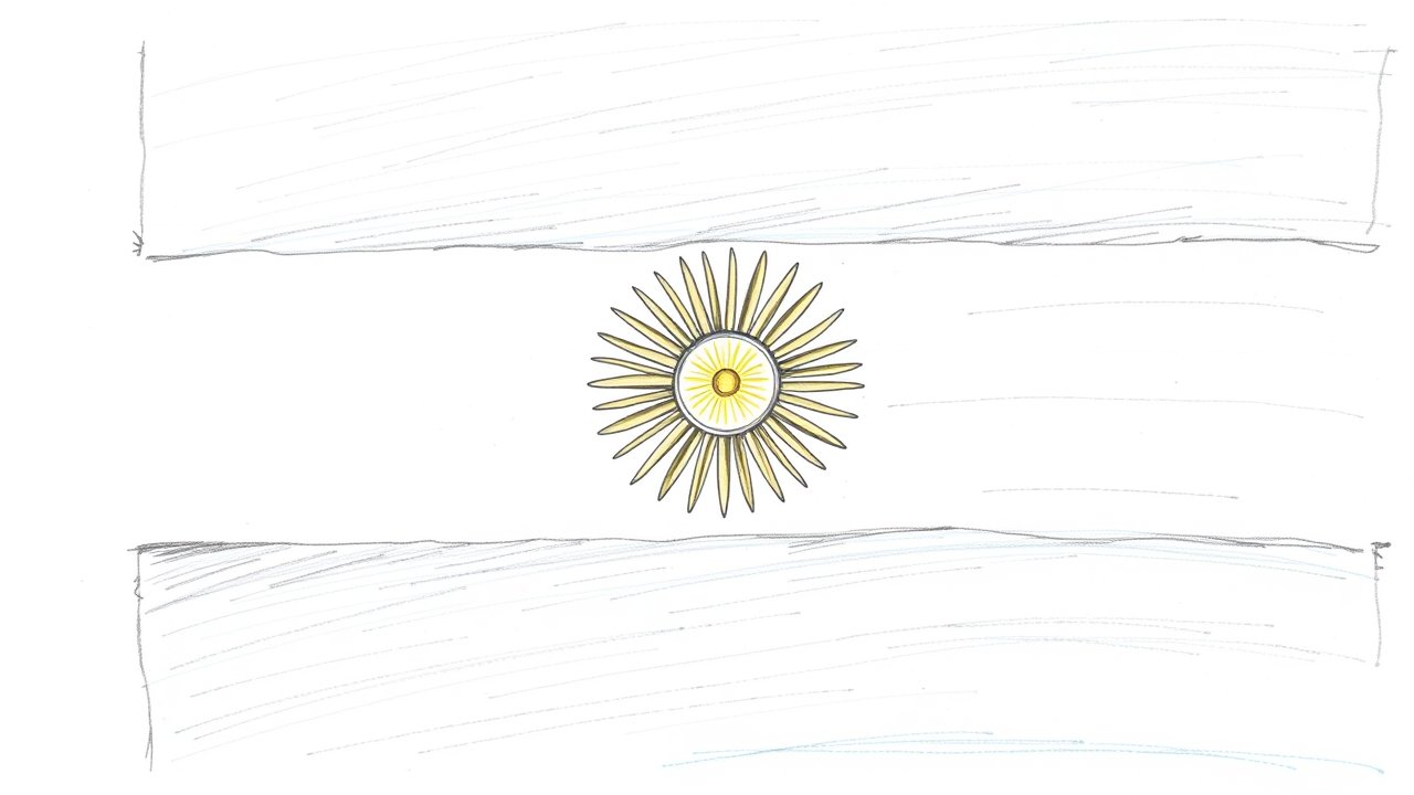 Flag of Argentina 🇦🇷 in pencil sketch style