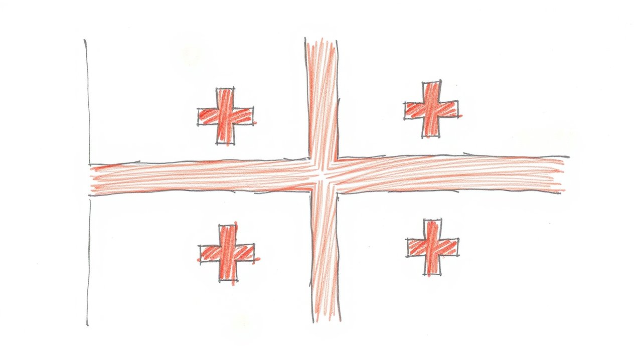 Flag of Georgia 🇬🇪 in pencil sketch style