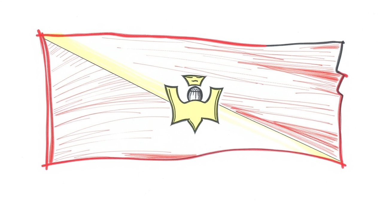 Flag of Grenada 🇬🇩 in pencil sketch style