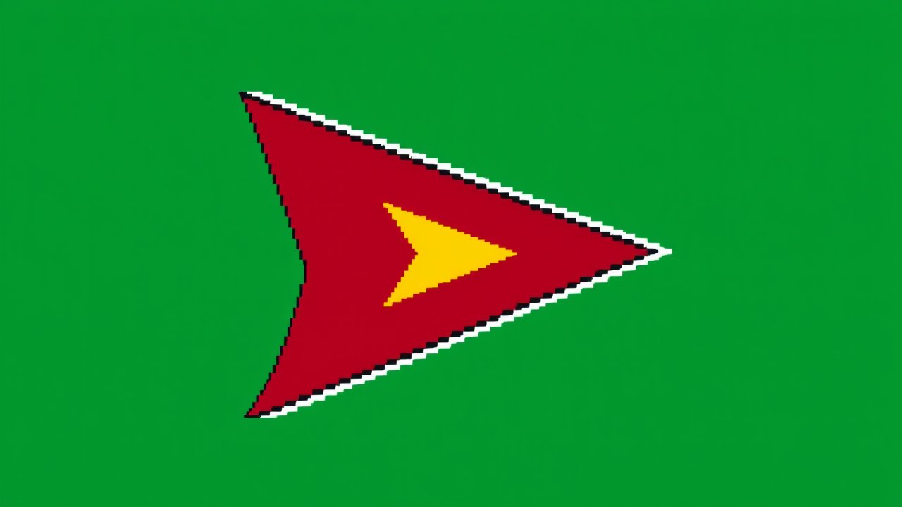 Flag of Guyana 🇬🇾 in pixel art style