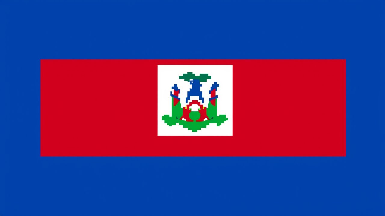 Flag of Haiti 🇭🇹 in pixel art style