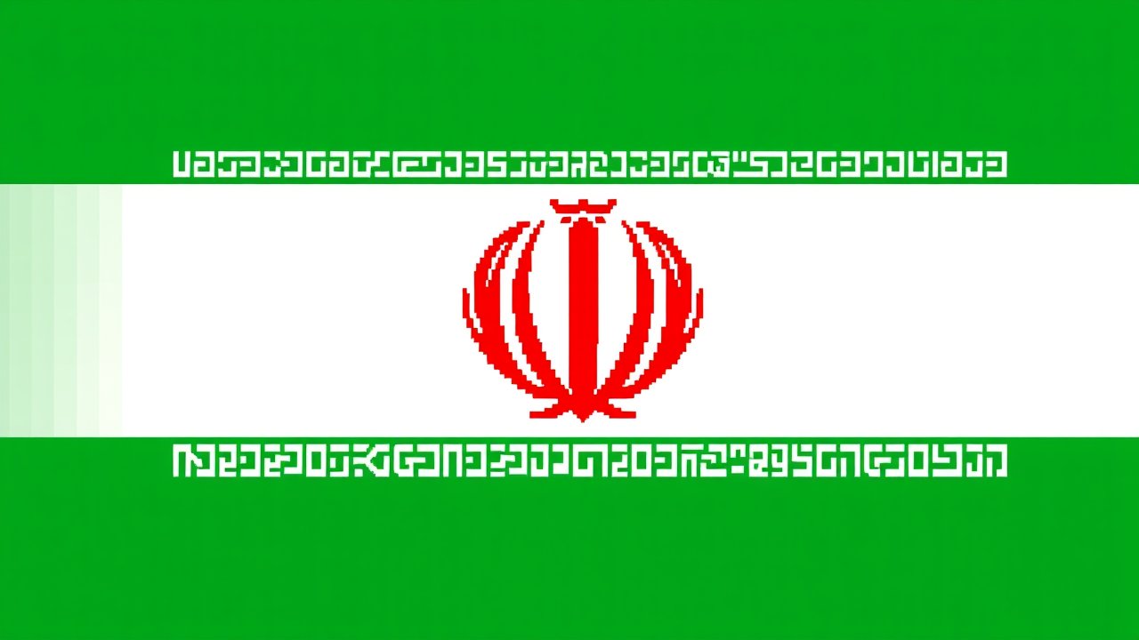 Flag of Iran 🇮🇷 in pixel art style